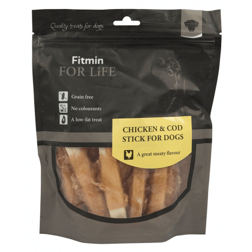 Pochoutka FITMIN FOR LIFE dog treat chicken & cod stick 400g