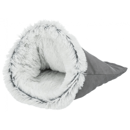 HARVEY extrahebký plyšový pytel, ø 40 × 60 cm, tmavošedá/bílá