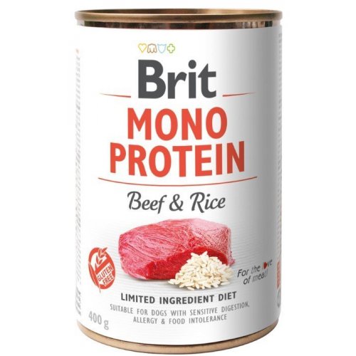 Brit Dog konz Mono Protein Beef & Brown Rice 400g (min. odběr 24 ks)