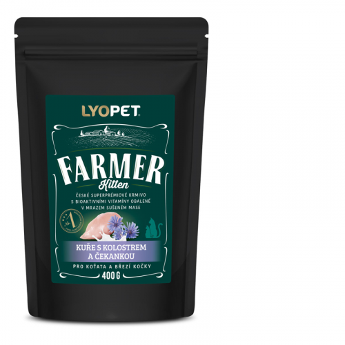 LYOPET Farmer Cat Starter Kuře, kolostrum a čekanka pro koťata a březí 400 g