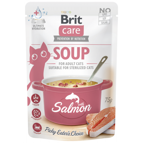 Brit Care Cat Soup with Salmon 75g (min. odběr 15 ks)