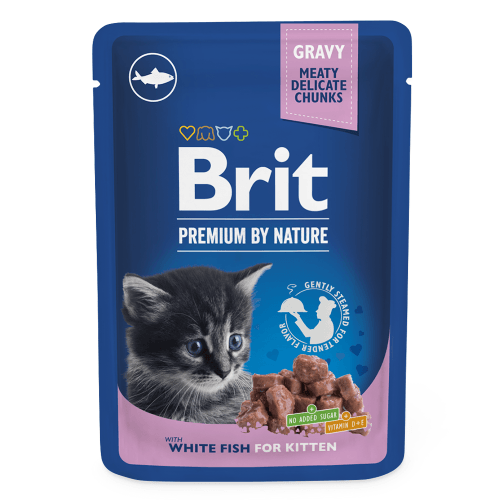 Brit Premium Cat kapsa White Fish for Kitten 100g (min. odběr 24 ks)
