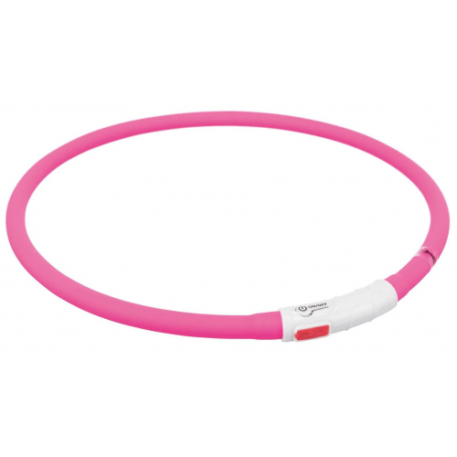 Flash USB svítící obojek XS-XL 70 cm / 10 mm, - růžová (RP 2,10 Kč)