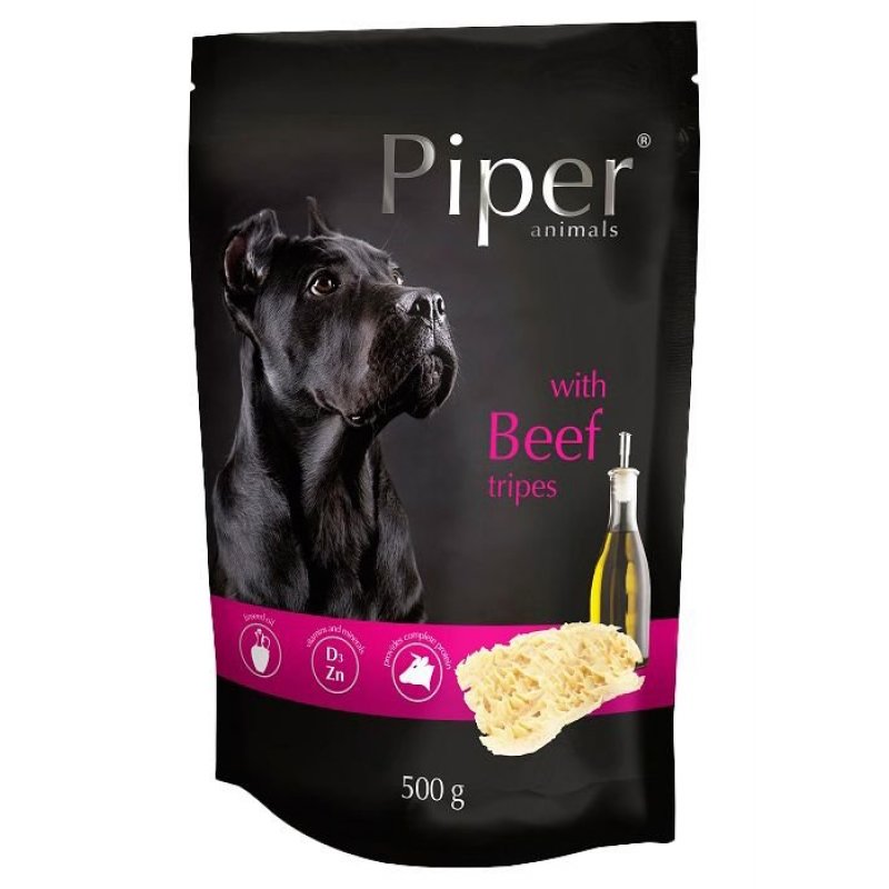 PIPER s hovězími dršťkami, kapsička pro psy 500g