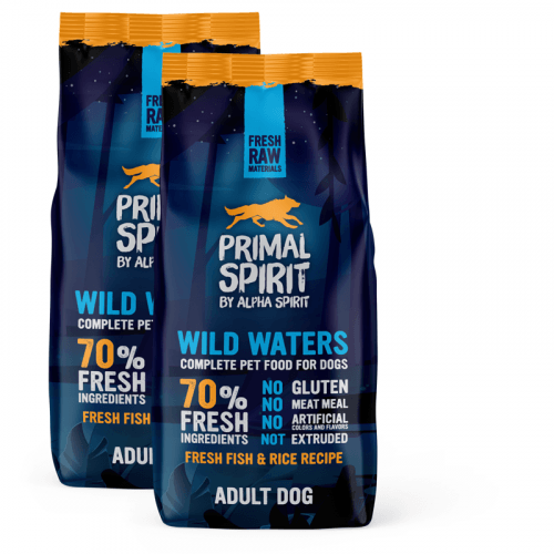 2x Primal Spirit Dog 70% Wild Waters 12 kg