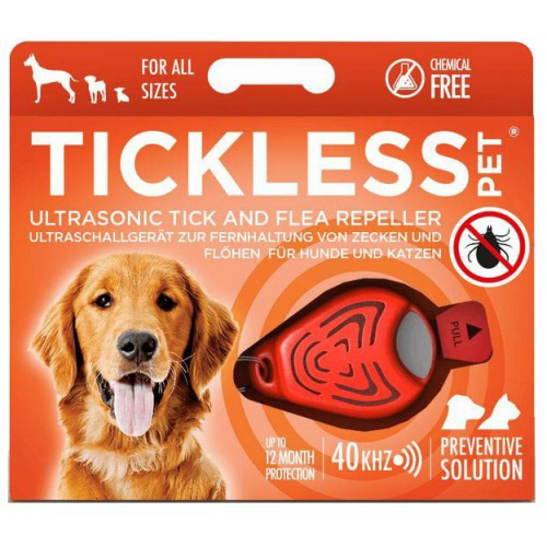 TICKLESS PET Ultrazvukový odpuzovač klíšťat a blech pro psy Oranžová