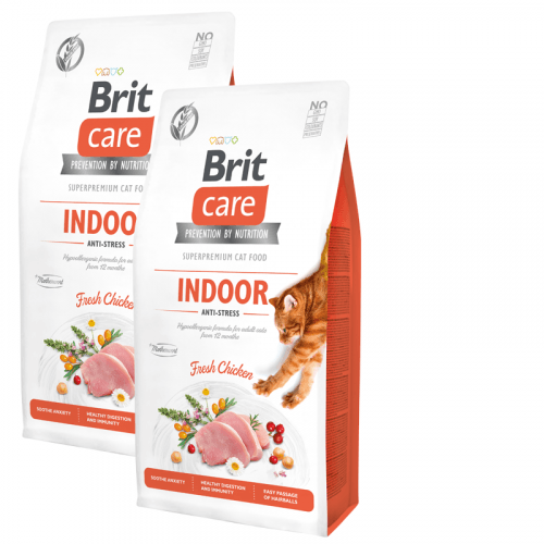 2x Brit Care Cat Grain-Free Indoor Anti-Stress 7kg