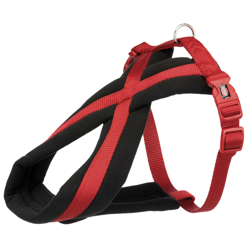 Nylonový postroj PREMIUM podšitý 60-100cm/25mm (L), červená