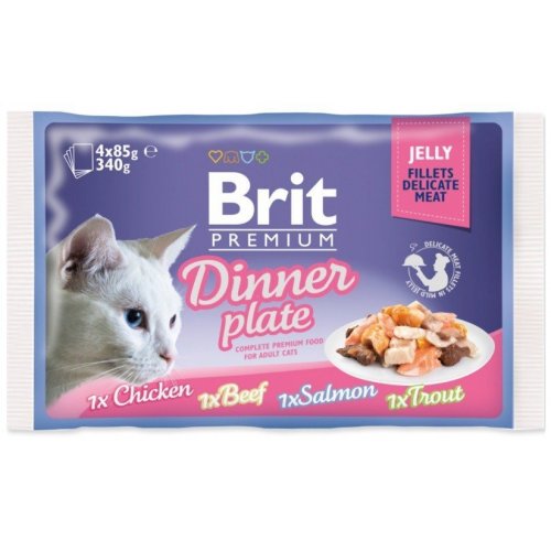 Brit Premium Cat D Fillets in Jelly Dinner Plate 340g