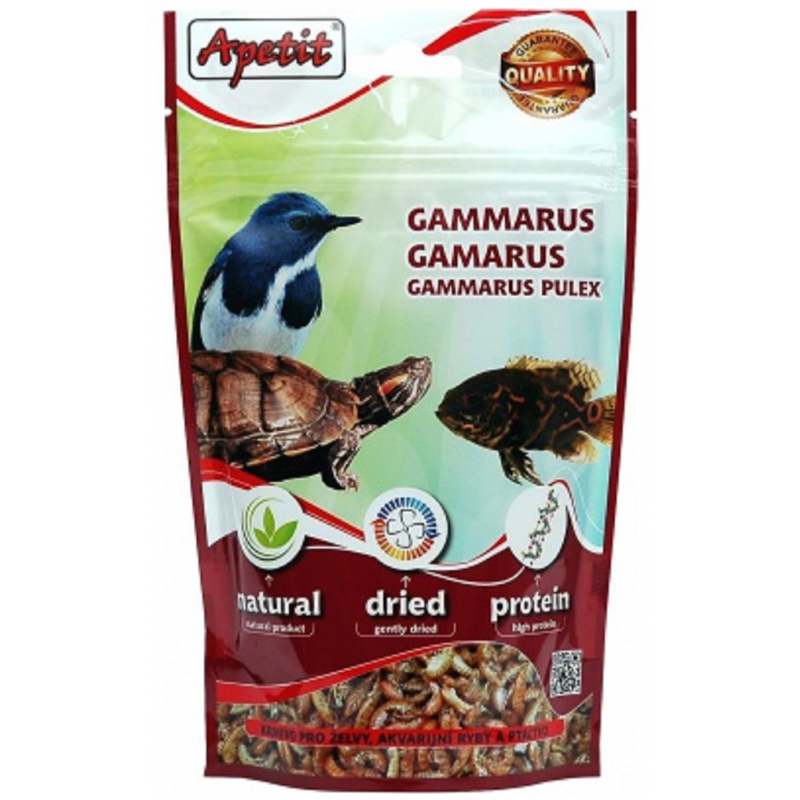 Krmivo pro ryby, ptáky, želvy Apetit gamarus 50g