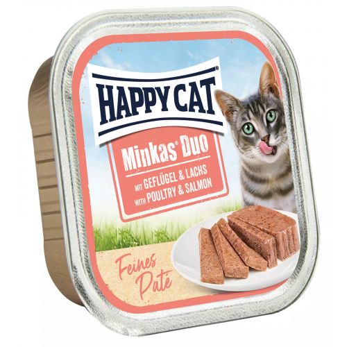 Happy Cat Minkas Duo Geflügel & Lachs Paté 100 g