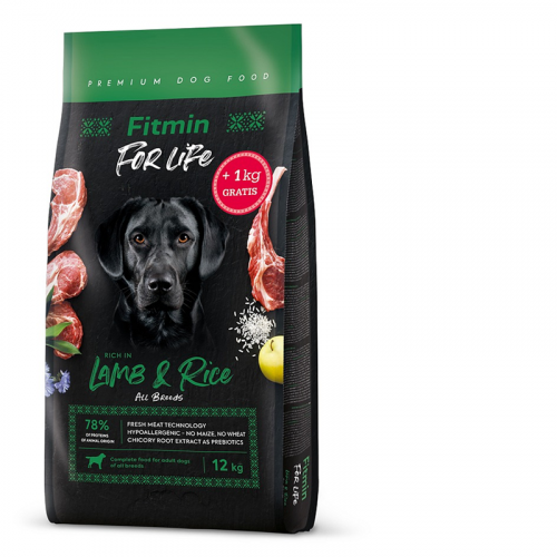 Fitmin For Life DOG Lamb & Rice 12 kg + 1 kg ZDARMA