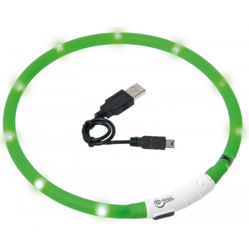 Obojek USB Visio Light 70cm zelený Karlie
