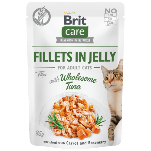 Brit Care Cat Fillets in Jelly with Wholesome Tuna 85g (min. odběr 24 ks)