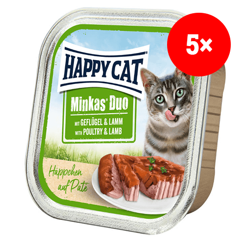 Happy Cat Minkas Duo - Drůbež & Jehně 5 x 100 g