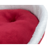 Xmas plyšový pelech NEVIO - 70 x 60 cm, kulatý s okrajem, polštář, bílá/červená