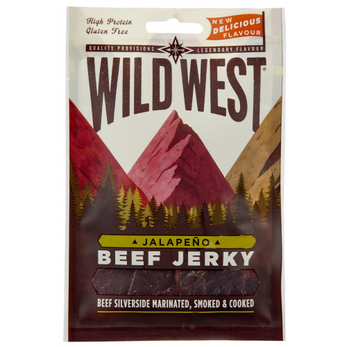 Wild West Beef Jerky Jalapeño 400g - display