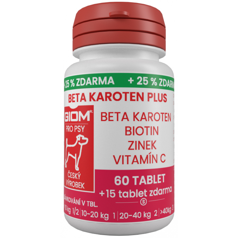 Giom S pes Beta-karoten plus 60 tbl+25% zdarma
