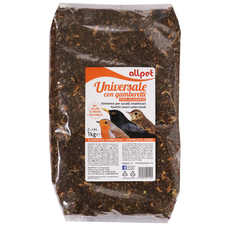 Krmivo pro Ptáky All OLANDESE měkkožravé s hmyzem 1kg