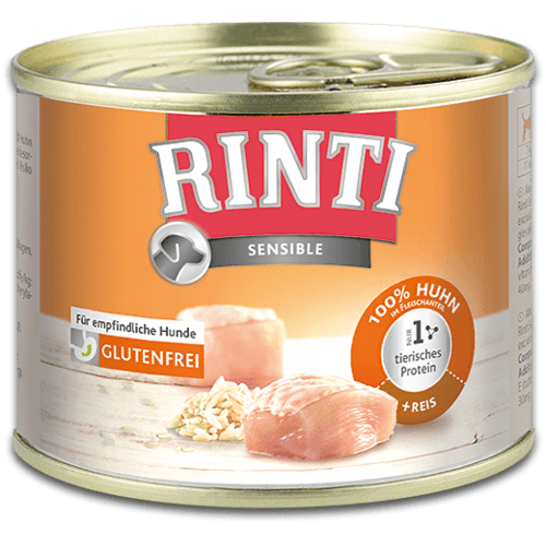 Rinti Dog Sensible konzerva kuře+rýže 185g