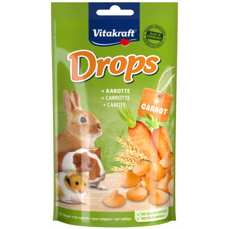 Vitakraft Rodent all poch. Carotties Drops 75g