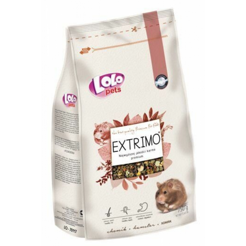 EXTRIMO kompletní krmivo pro křečky v sáčku se zipem 750 g