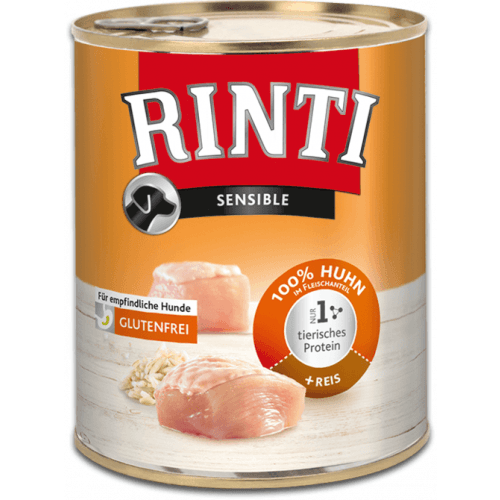 Rinti Dog Sensible konzerva kuře+rýže 800g