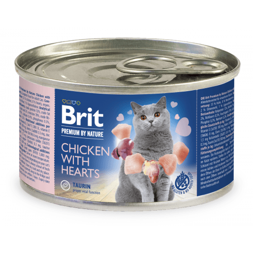 Brit Premium Cat by Nature konz Chicken&Hearts 200g (min. odběr 24 ks)