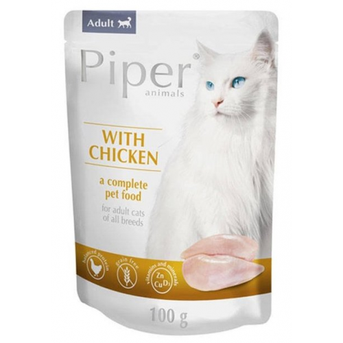PIPER CAT kapsička pro kočky, kuřecí 100g