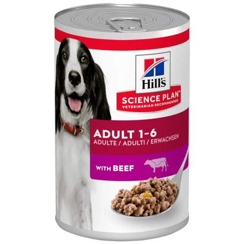 Hill's Science Plan konzerva pro dospělé psy s hovězím 370 g (min. odběr 12 ks)