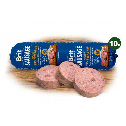 Brit Sausage Beef & Fish-Sport formula 10x800g