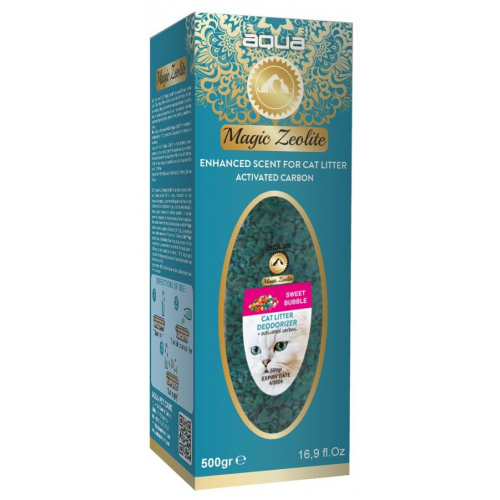 AQUA Magic Zeolite BUBBLE GUM - granulovaný deodorant pro kočičí WC, 500 g
