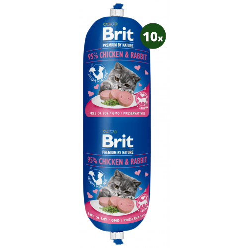 Brit Premium Cat by Nature Sausage Chicken&Rabbit 10x180g