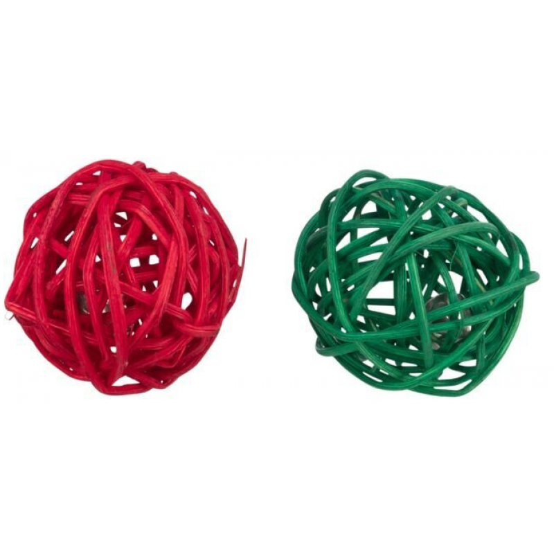 Xmas Balls - set 2 kuliček pro hlodavce, s rolničkami, 4 cm