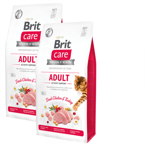 2x Brit Care Cat Grain-Free Adult Activity Support 7kg
