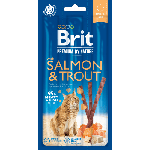 Brit Premium by Nature Cat Sticks with Salmon & Trout 3ks (3 x 5g)