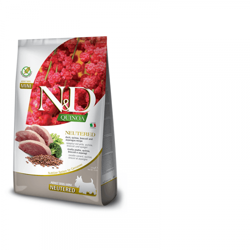 N&D Quinoa DOG Neutered Duck&Broccoli&Asp. Mini 2,5kg