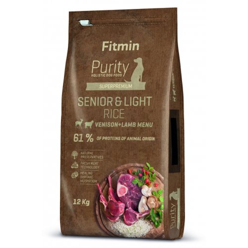 Fitmin Purity Rice Senior & Light Venison & Lamb 12kg VÝPRODEJ