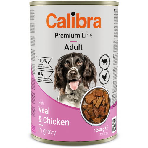 Calibra Dog Premium konz. with Veal & Chicken 1240g (při odběru min. 12 ks)