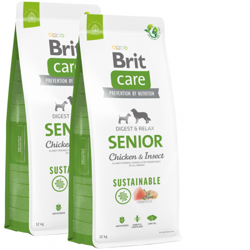 2 x Brit Care Dog Sustainable Senior 12 kg NEW
