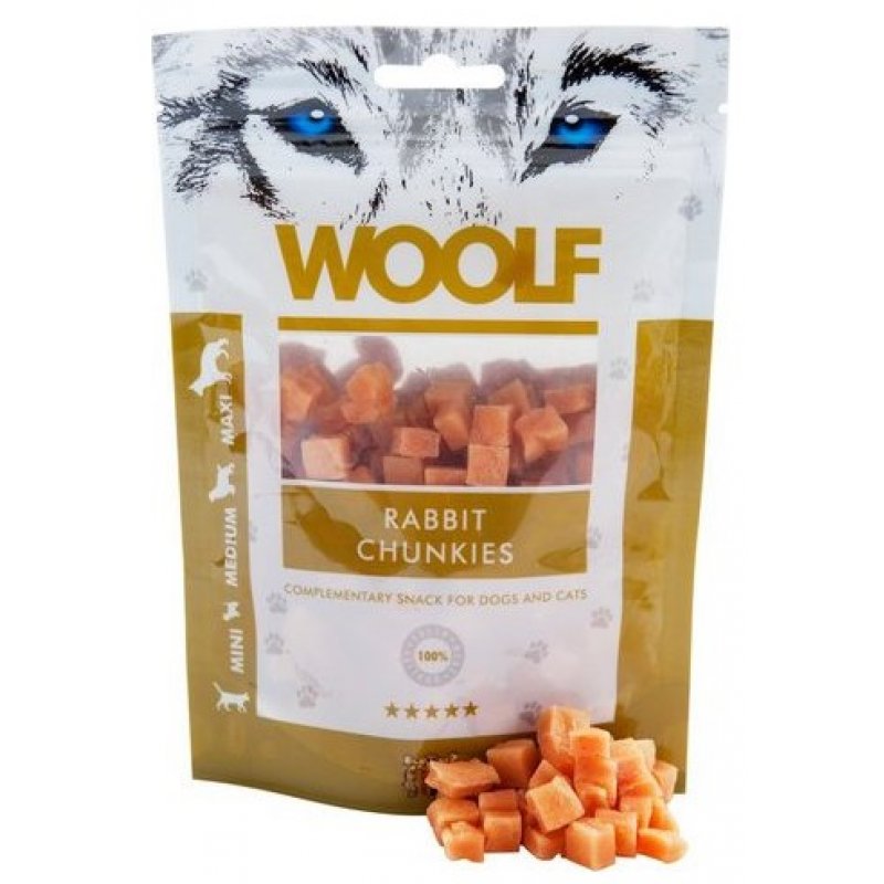 WOOLF pochoutka rabbit chunkies 100g