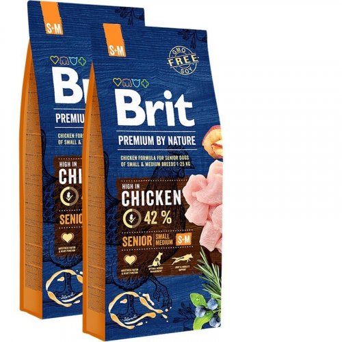 2x Brit Premium by Nature Senior S+M 15kg