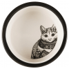 Keramická miska Zentangle pro kočky 0,3l/12 cm bílo/černá