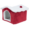 Xmas Cuddly CAVE - plyšový domek pro myš/křečka,15 x 12 x 15 cm, červená/bílá