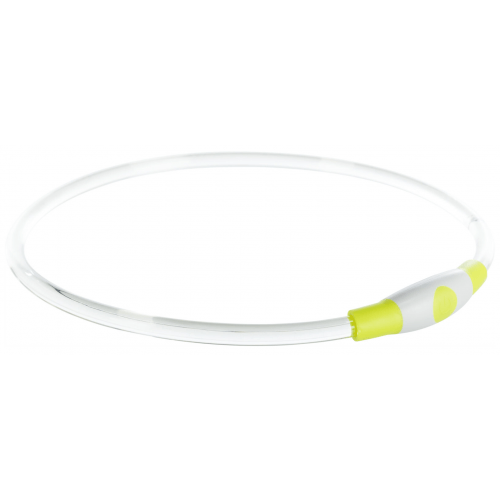 Flash light ring USB, blikací obojek, L-XL: 65 cm/ ø 8 mm, zelená