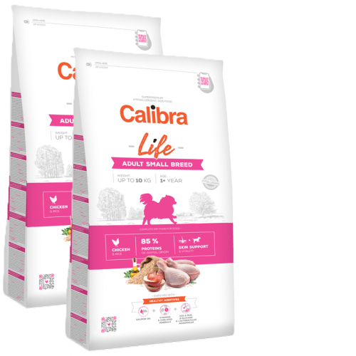 2x Calibra Dog Life Adult Small Breed Chicken 6 kg