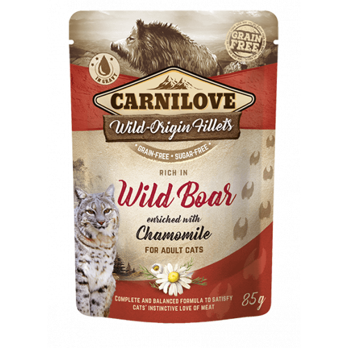 Carnilove Cat Pouch Rich in Wild Boar Enriched with Chamomile 85g