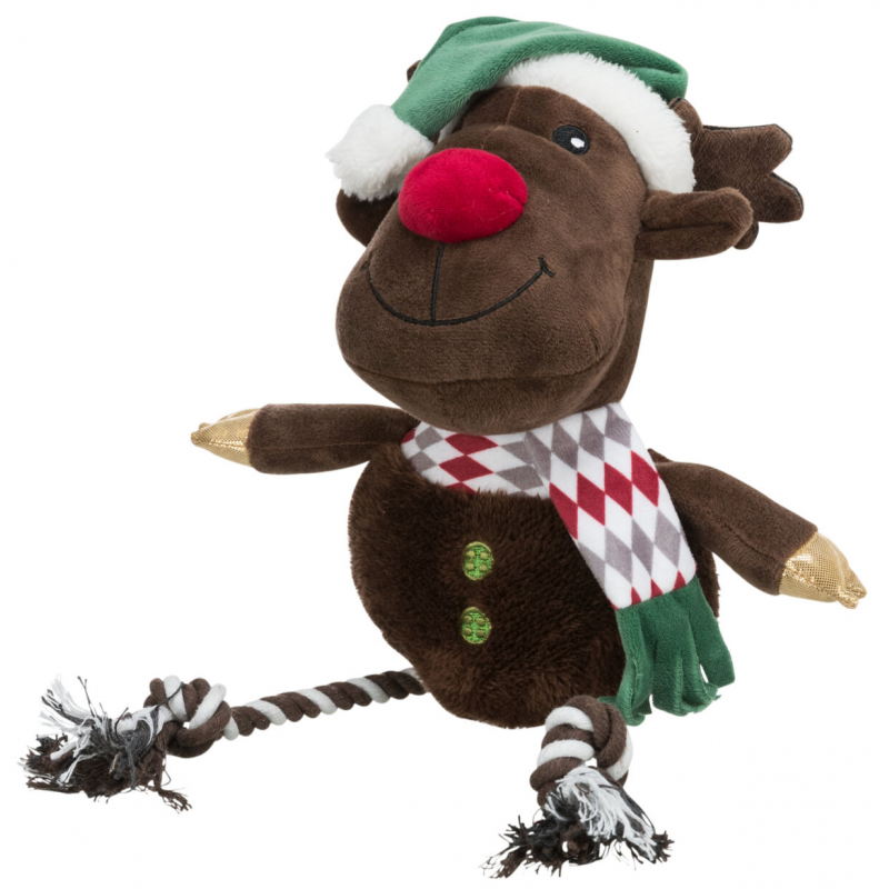 Xmas REINDEER, sob se zvukem, plyš/bavlna, 49 cm