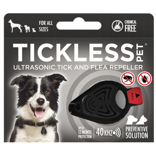 TICKLESS PET Ultrazvukový odpuzovač klíšťat a blech pro psy Černá