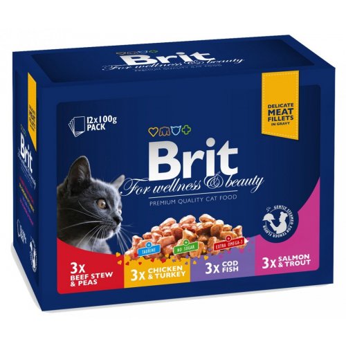 Brit Premium Cat kapsa Family Plate 1200g (12x100g) - min. odběr 12 ks
